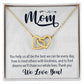 We love you Mom, Interlocking Hearts Necklace FROM US | Gift for Mother | Mother's Day | Two Hearts Connected with options for Stainless Steel and Rose Gold Finish or 18k Gold Finish