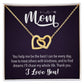 I love you Mom, Interlocking Hearts Necklace FROM ONE | Gift for Mother | Mother's Day | Two Hearts Connected with options for Stainless Steel and Rose Gold Finish or 18k Gold Finish