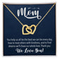 We love you Mom, Interlocking Hearts Necklace FROM US | Gift for Mother | Mother's Day | Two Hearts Connected with options for Stainless Steel and Rose Gold Finish or 18k Gold Finish