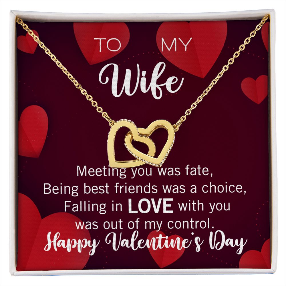 Interlocking Hearts Valentine's Day Love Necklace for my wife with two interlocking hearts