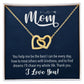 I love you Mom, Interlocking Hearts Necklace FROM ONE | Gift for Mother | Mother's Day | Two Hearts Connected with options for Stainless Steel and Rose Gold Finish or 18k Gold Finish
