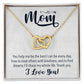 I love you Mom, Interlocking Hearts Necklace FROM Me | Gift for Mother | Mother's Day | Two Hearts Connected with options for Stainless Steel and Rose Gold Finish or 18k Gold Finish