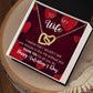 Interlocking Hearts Valentine's Day Thank You Necklace for my wife with two interlocking hearts