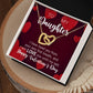 Interlocking Hearts Valentine's Day Love Necklace for my Daughter FROM ONE PARENT with two interlocking hearts