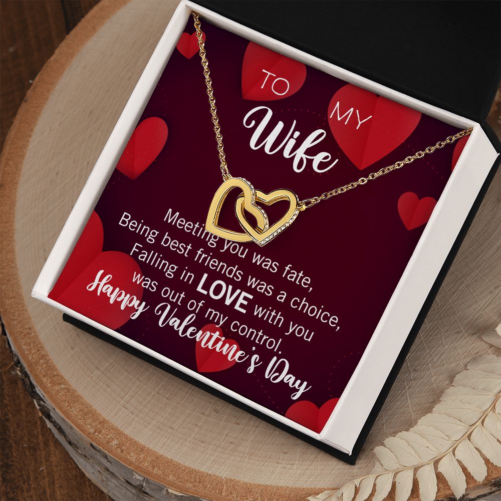 Interlocking Hearts Valentine's Day Love Necklace for my wife with two interlocking hearts