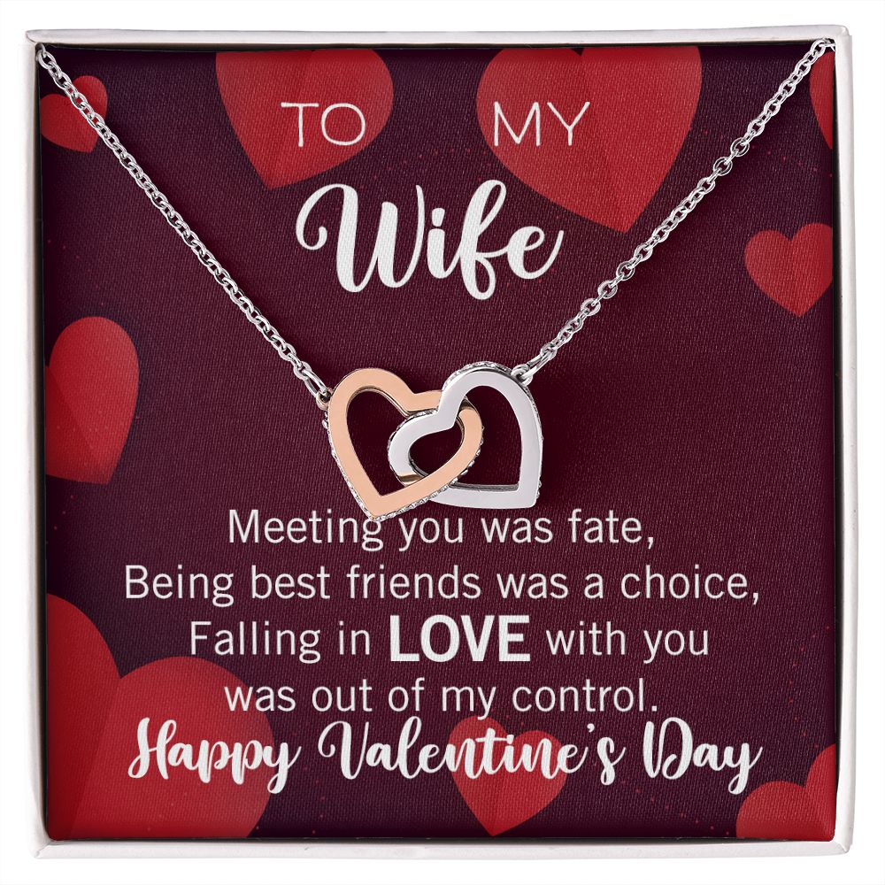 Interlocking Hearts Valentine's Day Love Necklace for my wife with two interlocking hearts