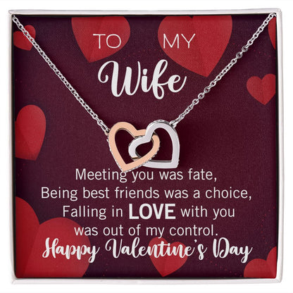 Interlocking Hearts Valentine's Day Love Necklace for my wife with two interlocking hearts