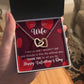 Interlocking Hearts Valentine's Day Thank You Necklace for my wife with two interlocking hearts