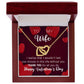 Interlocking Hearts Valentine's Day Thank You Necklace for my wife with two interlocking hearts