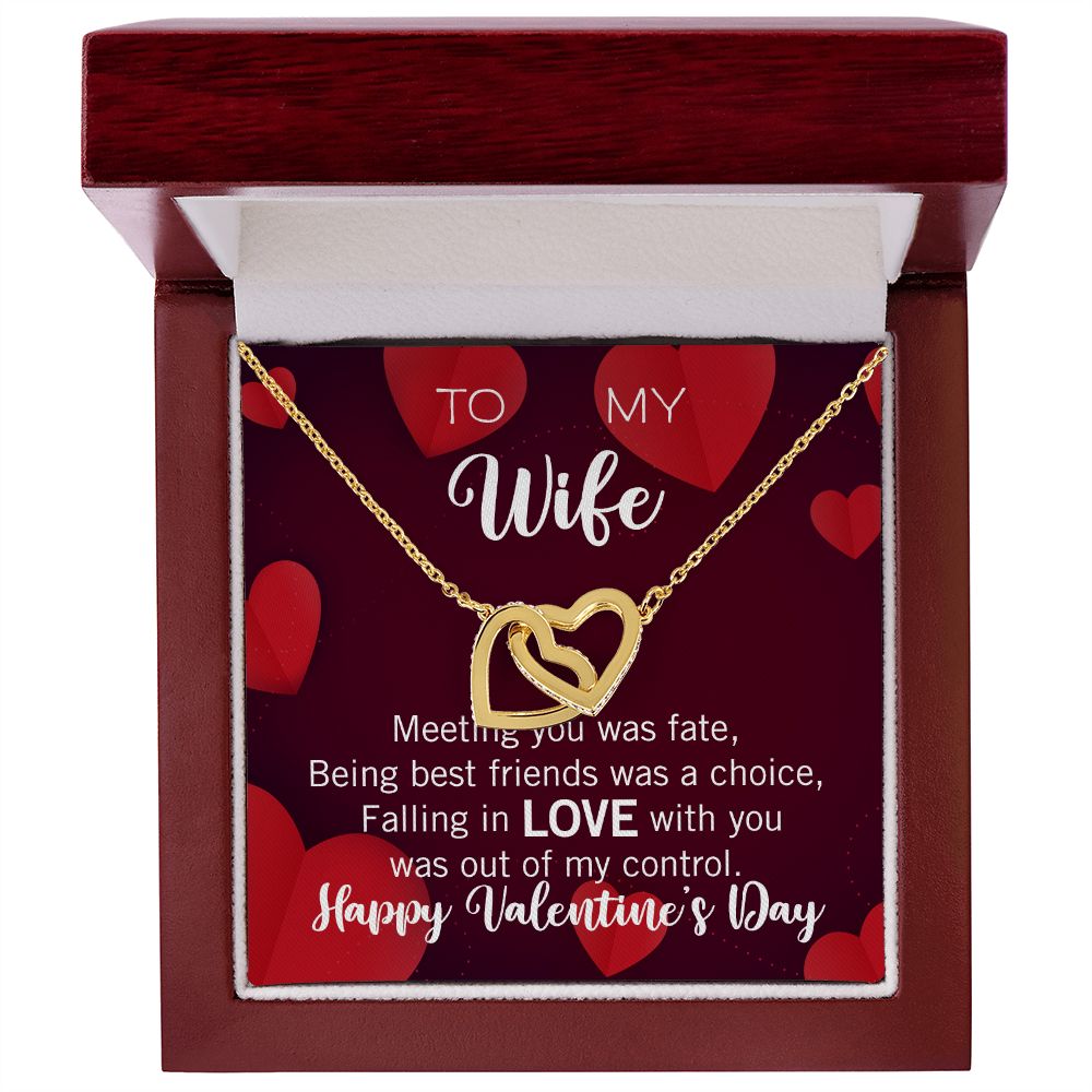 Interlocking Hearts Valentine's Day Love Necklace for my wife with two interlocking hearts