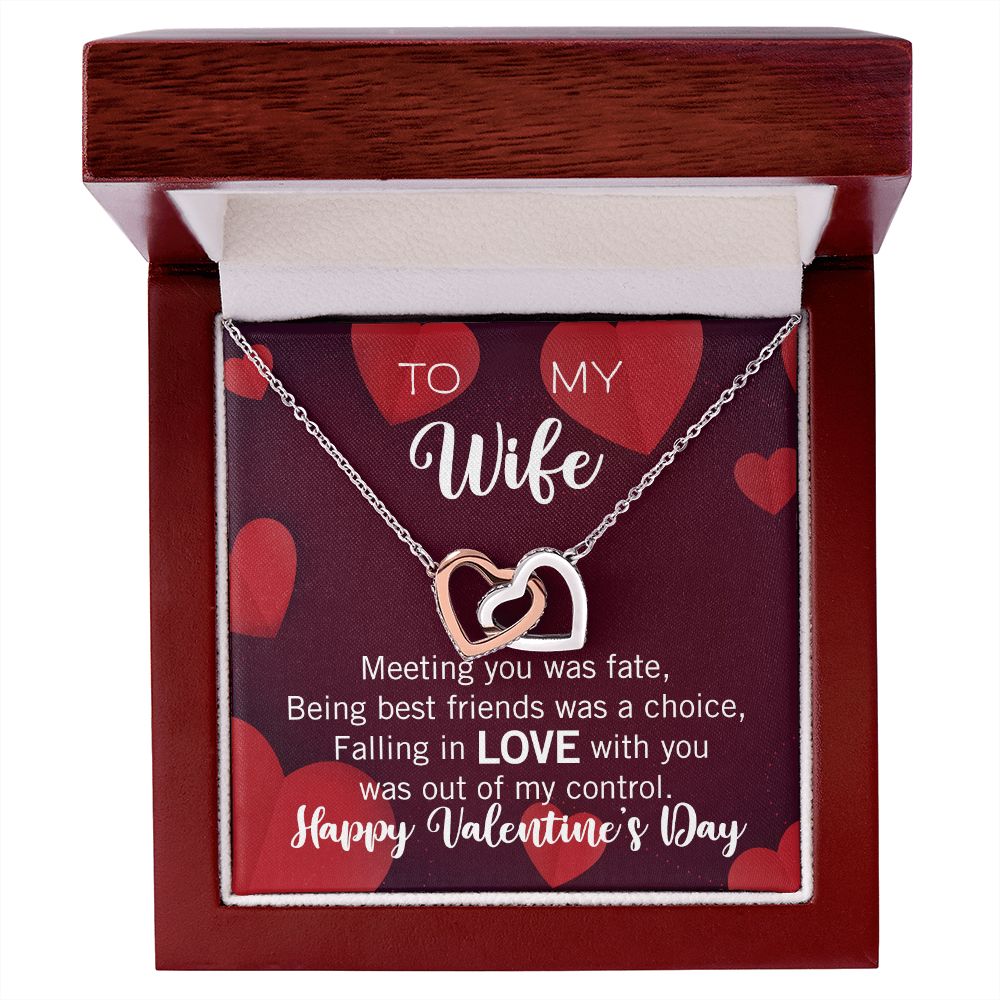 Interlocking Hearts Valentine's Day Love Necklace for my wife with two interlocking hearts