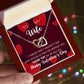 Interlocking Hearts Valentine's Day Thank You Necklace for my wife with two interlocking hearts
