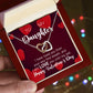Interlocking Hearts Valentine's Day Love Necklace for my Daughter FROM ONE PARENT with two interlocking hearts