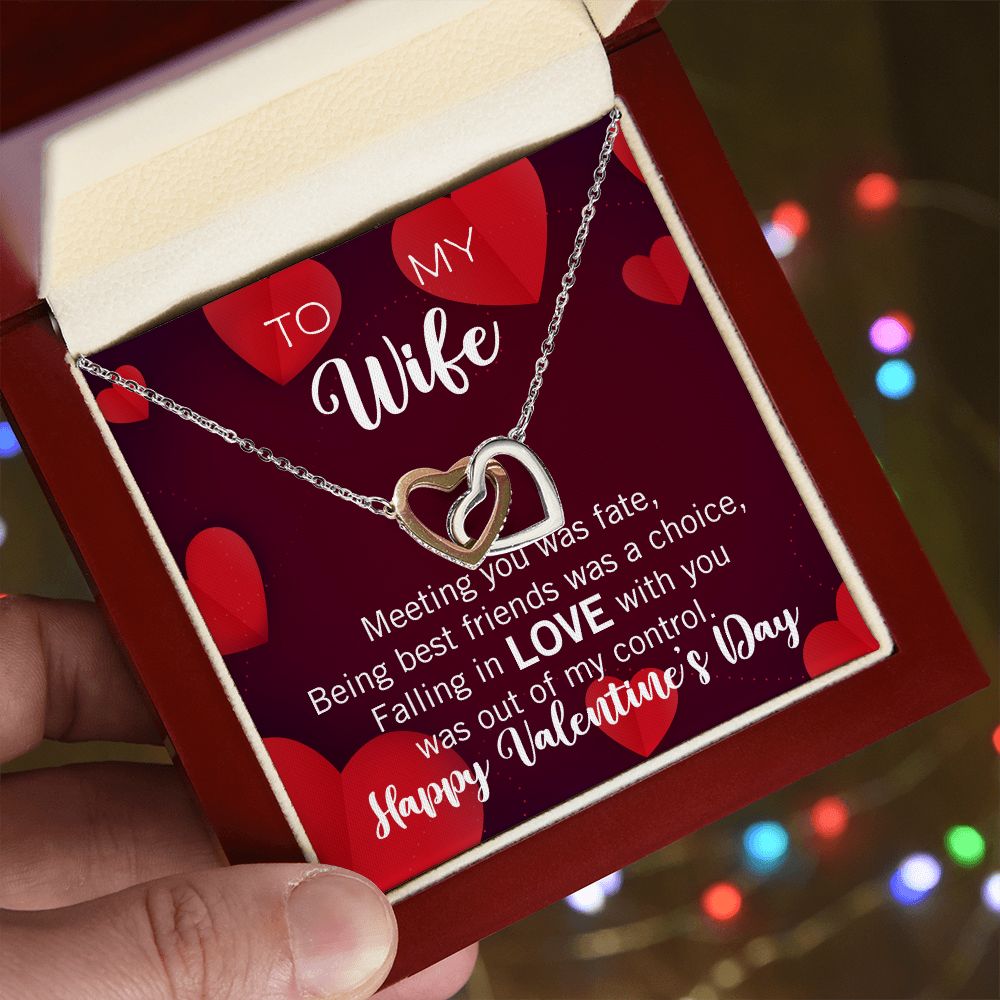 Interlocking Hearts Valentine's Day Love Necklace for my wife with two interlocking hearts
