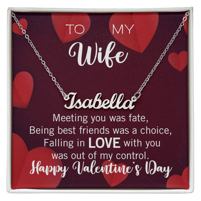 Custom Name Necklace for your Wife on Valentine's Day - Available in Stainless Steel or Yellow Gold finished