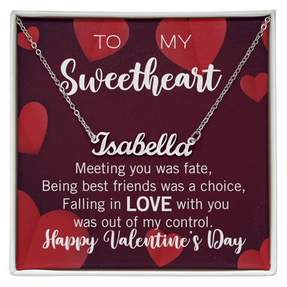 Custom Name Necklace for your Sweetheart on Valentine's Day - Available in Stainless Steel or Yellow Gold finished