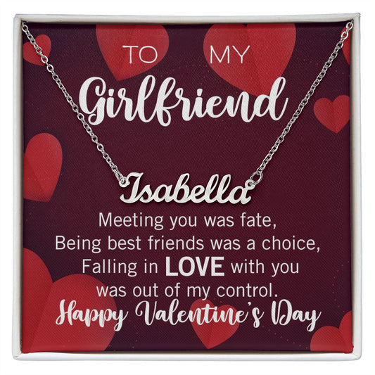 Custom Name Necklace for your Girlfriend on Valentine's Day - Available in Stainless Steel or Yellow Gold finished