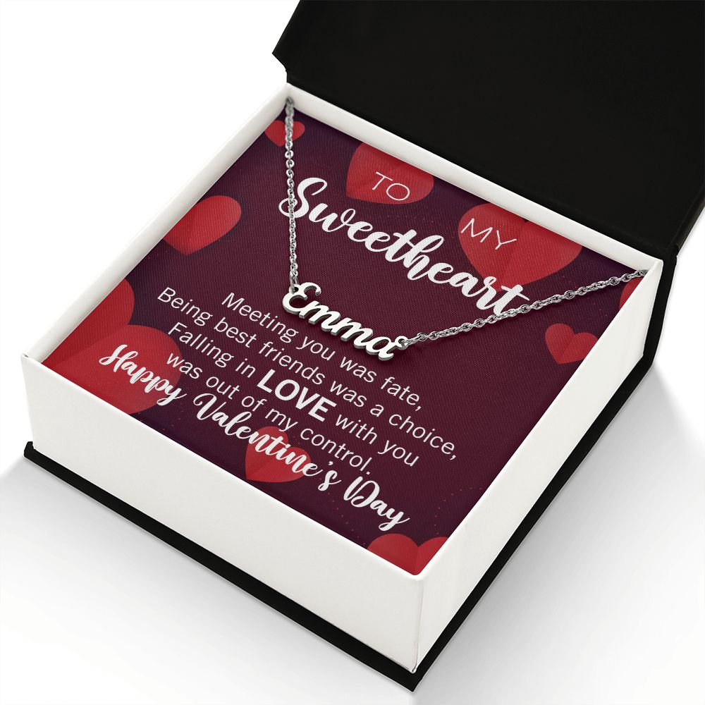 Custom Name Necklace for your Sweetheart on Valentine's Day - Available in Stainless Steel or Yellow Gold finished