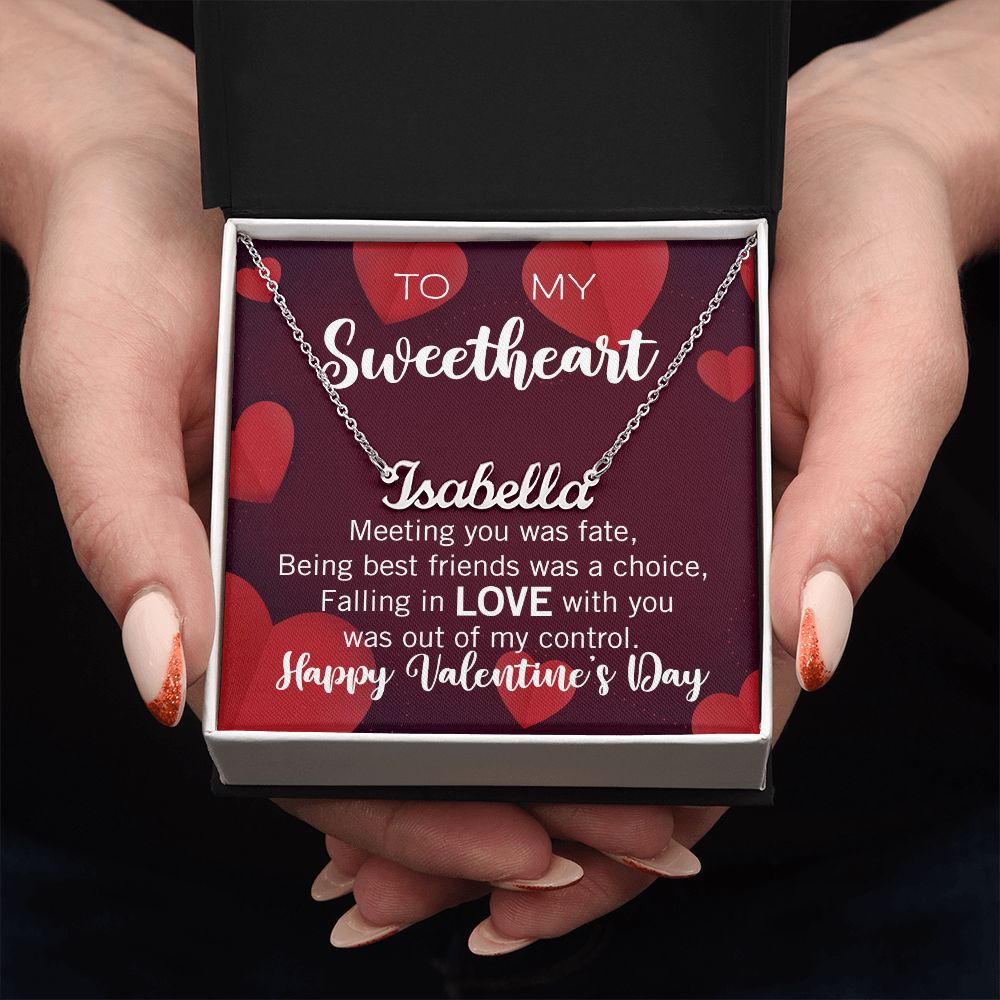 Custom Name Necklace for your Sweetheart on Valentine's Day - Available in Stainless Steel or Yellow Gold finished