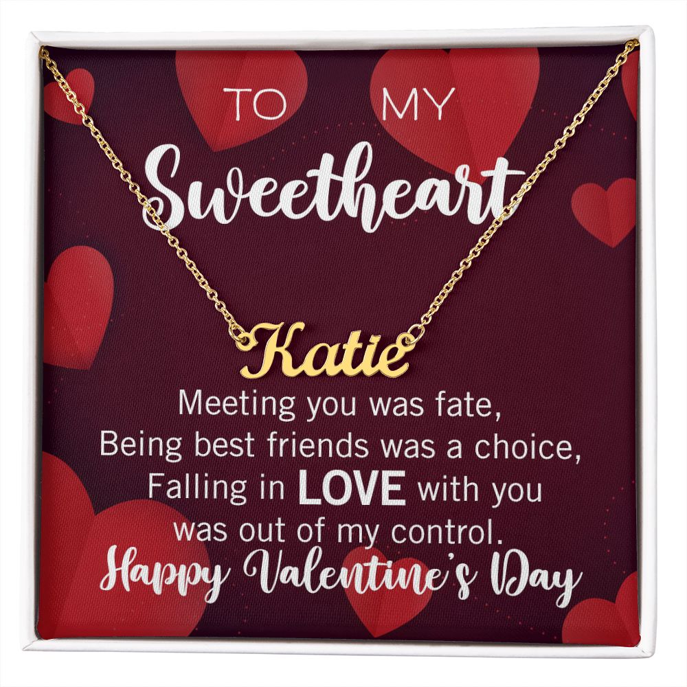 Custom Name Necklace for your Sweetheart on Valentine's Day - Available in Stainless Steel or Yellow Gold finished