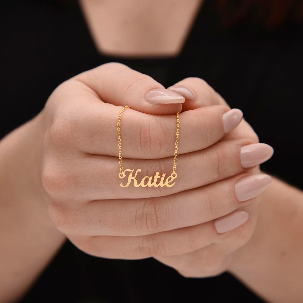 Custom Name Necklace for your Wife on Valentine's Day - Available in Stainless Steel or Yellow Gold finished