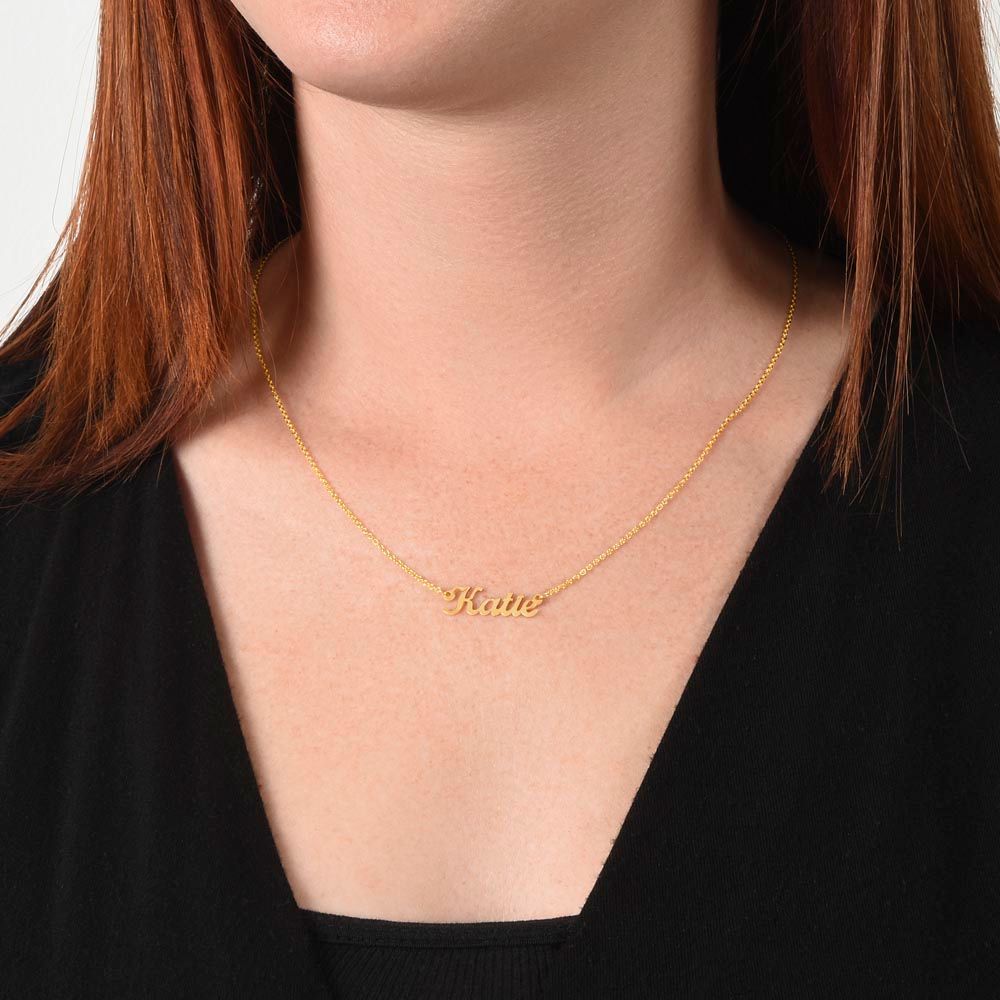 Custom Name Necklace for your Wife on Valentine's Day - Available in Stainless Steel or Yellow Gold finished
