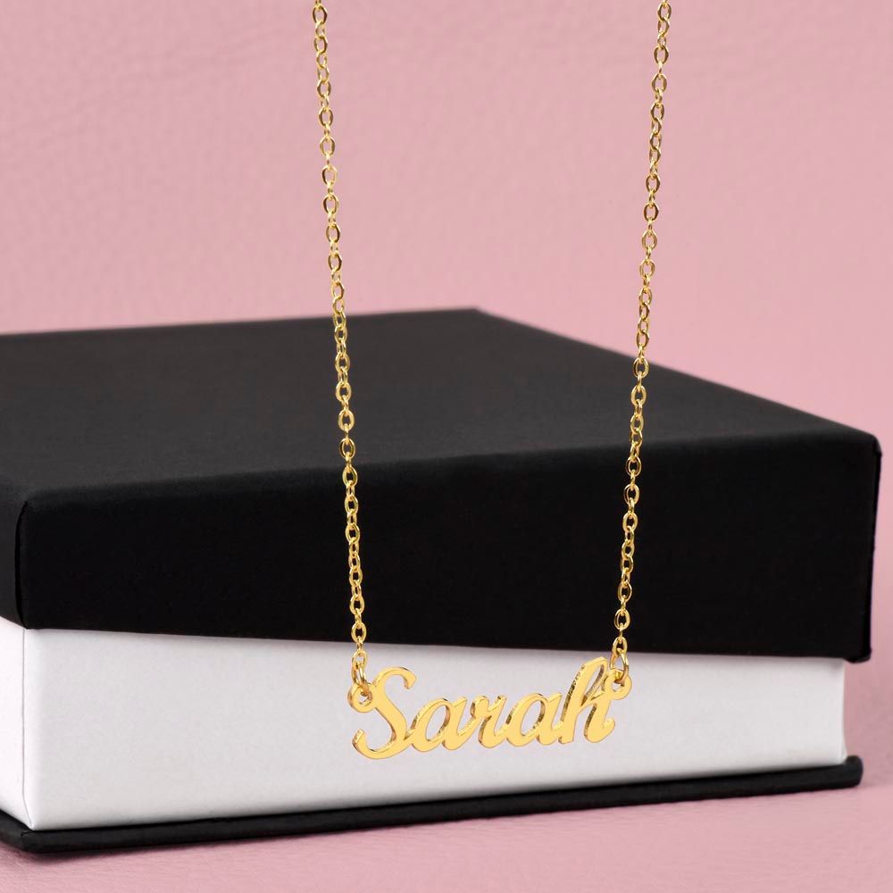 Custom Name Necklace for your Wife on Valentine's Day - Available in Stainless Steel or Yellow Gold finished