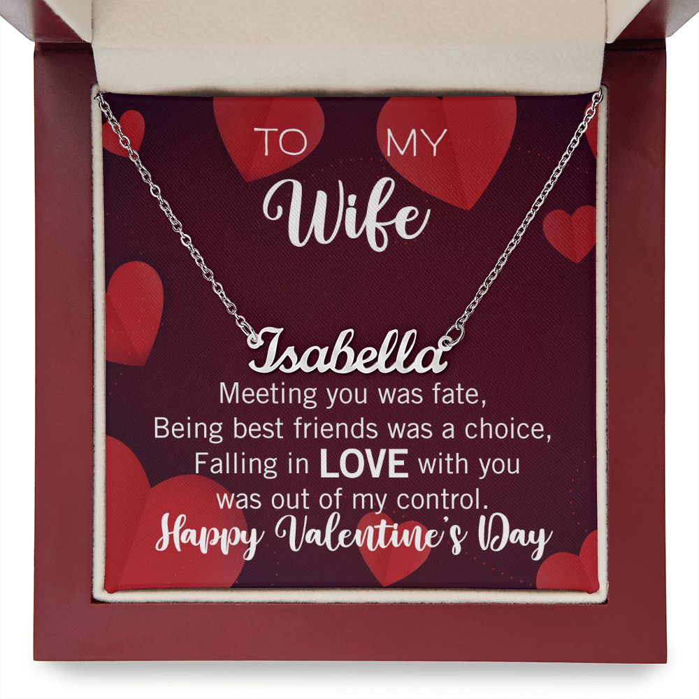 Custom Name Necklace for your Wife on Valentine's Day - Available in Stainless Steel or Yellow Gold finished