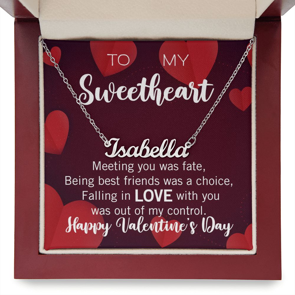 Custom Name Necklace for your Sweetheart on Valentine's Day - Available in Stainless Steel or Yellow Gold finished