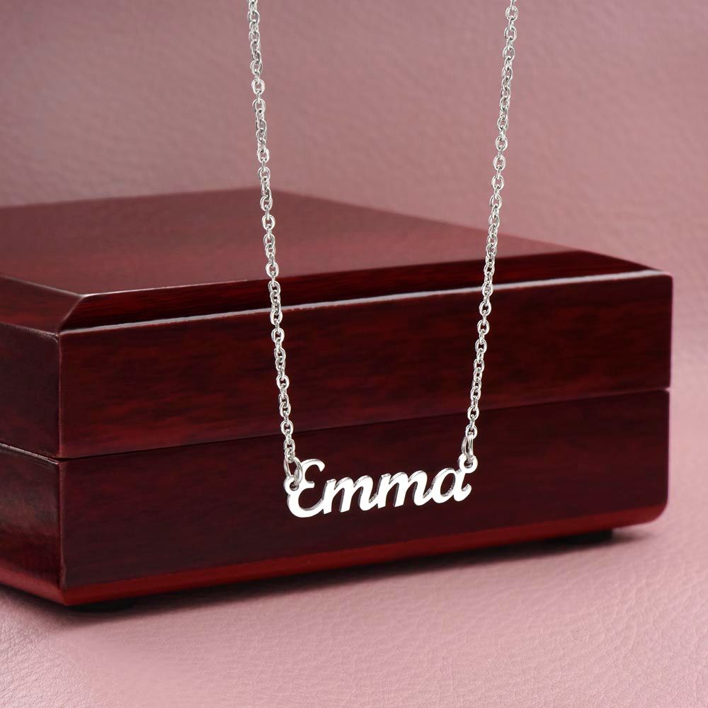 Custom Name Necklace for your Wife on Valentine's Day - Available in Stainless Steel or Yellow Gold finished