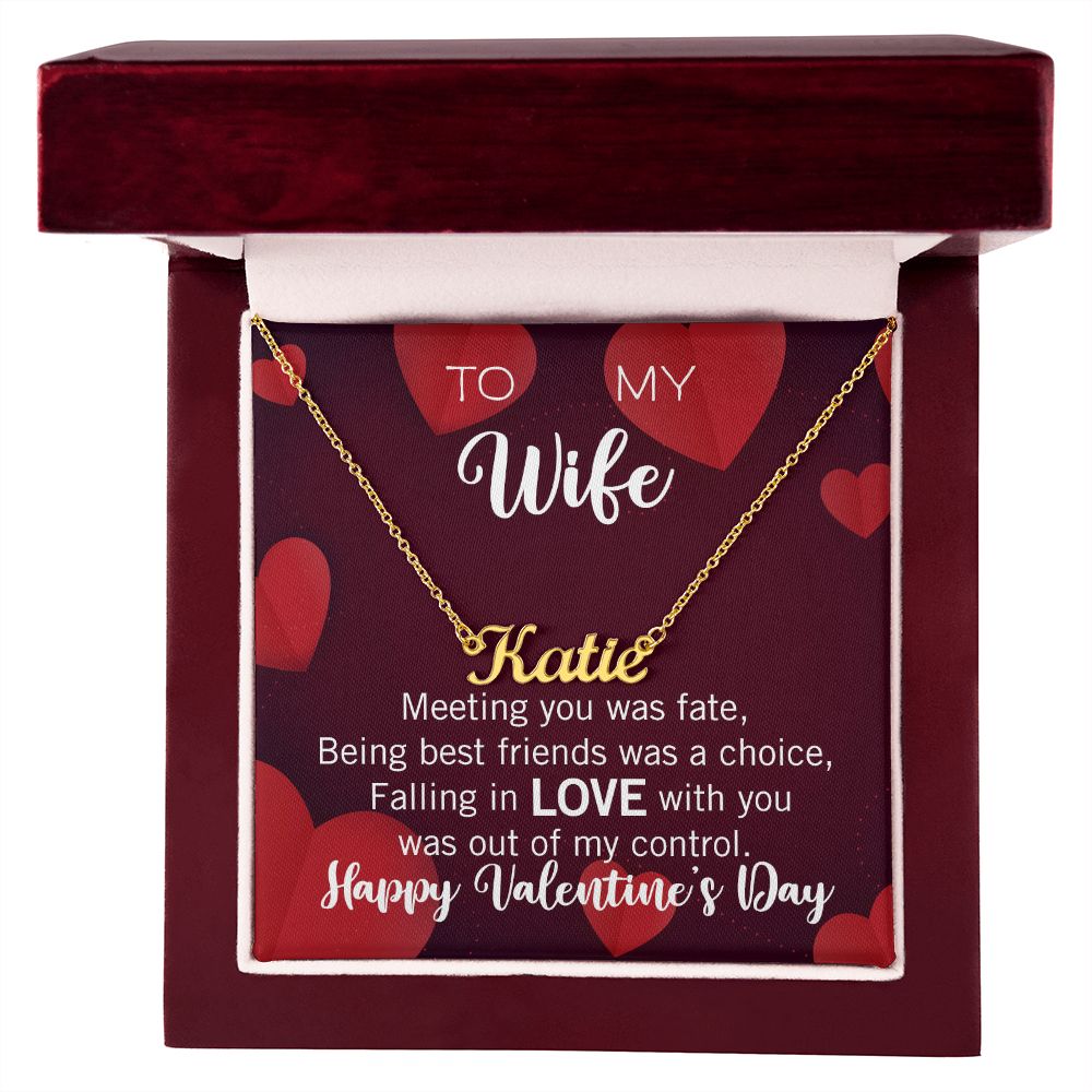 Custom Name Necklace for your Wife on Valentine's Day - Available in Stainless Steel or Yellow Gold finished