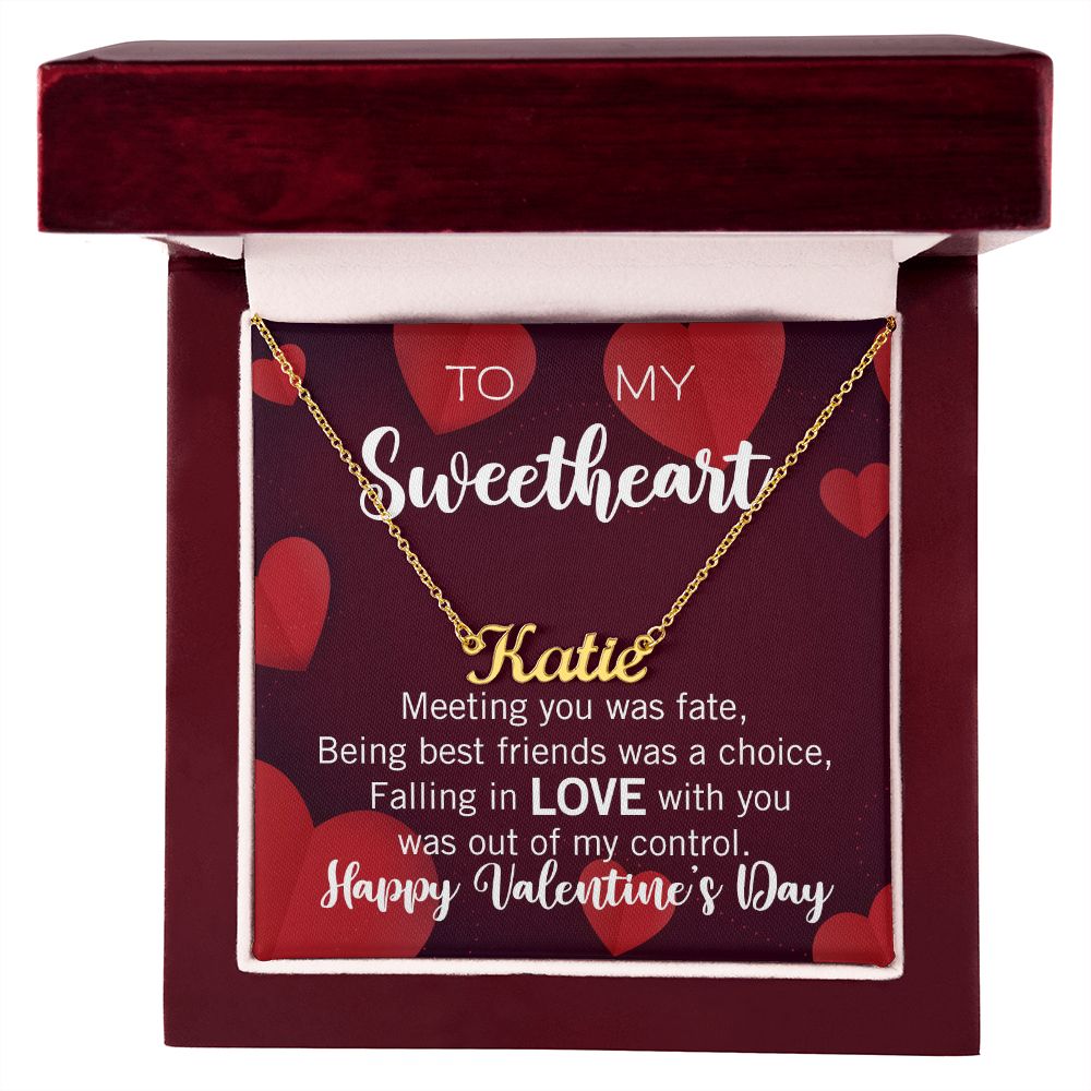 Custom Name Necklace for your Sweetheart on Valentine's Day - Available in Stainless Steel or Yellow Gold finished